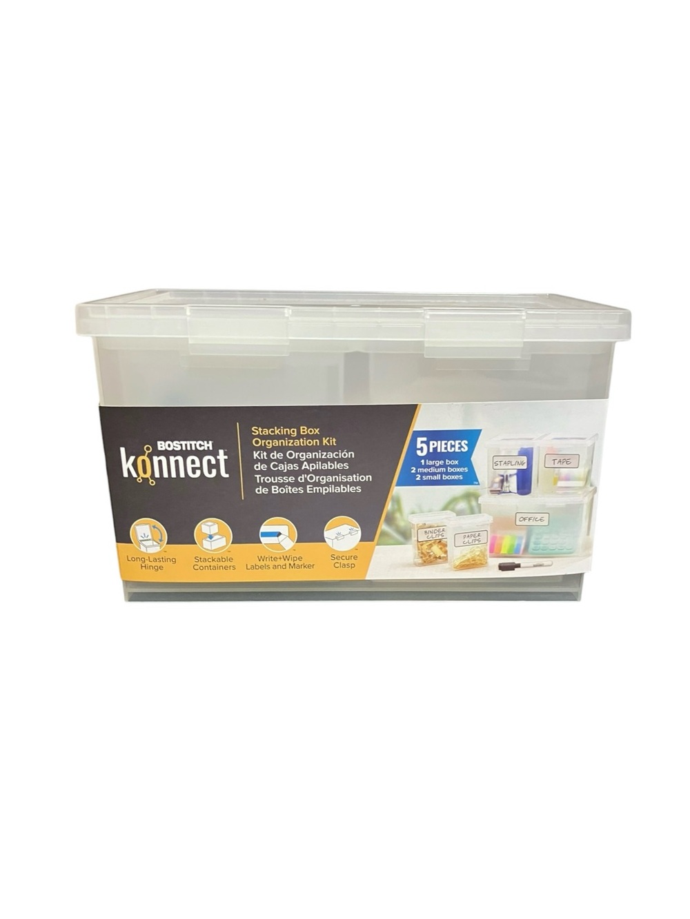 Bostitch Konnect Stacking Box Organization Kit 5 piece Organizer Office Crafts